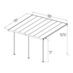 NADSTREŠEK ZA TERASO PALRAM SIERRA, SIVA/TRANSPARENT 3X4,25M - slika 7